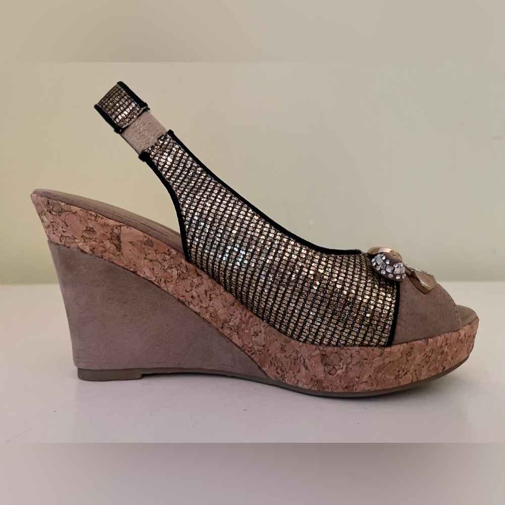 Laura Biagiotti platform cork wedge sandals in mint pre owned condition.  Size 8